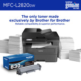 Brother MFC-L2820DW Wireless Compact Monochrome All-in-One Laser Printer with Copy, Scan and Fax, Duplex, Black & White | Includes Refresh Subscription Trial(1), Amazon Dash Replenishment Ready Brother