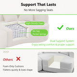 Olodumare 106.7" Modern Curved Oversized Sectional Sofa, Minimalist Modular Cloud Couch with 4 Throw Pillows, Luxury 4-Seater Extra Deep & Wide Seat Sofa in Soft Teddy Fabric, Cream White Olodumare