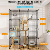 PAWING Catio Outdoor Cat Enclosure Indoor Cat Cage Outdoor Large Metal Wire Cat Playpen Kennel for 1-3 Cats 2x3x4 DIY Kitten Cage Detachable Patio Cat Crate PAWING