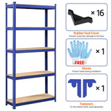 Topeakmart 5-Tier Utility Shelves, Metal Adjustable Garage Shelves Storage Racks Heavy Duty Shed Shelving Unit- Blue, 35.5 x 12 x 71 Inch Topeakmart