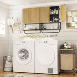 HOKYHOKY Fluted Bathroom Wall Medicine Cabinet - Hanging Bathroom Wall Mounted Cabinet with Towel Bar, Above Toilet Storage Cabinet for Bathroom Organizers and Storage, Medium Size, Black HOKYHOKY