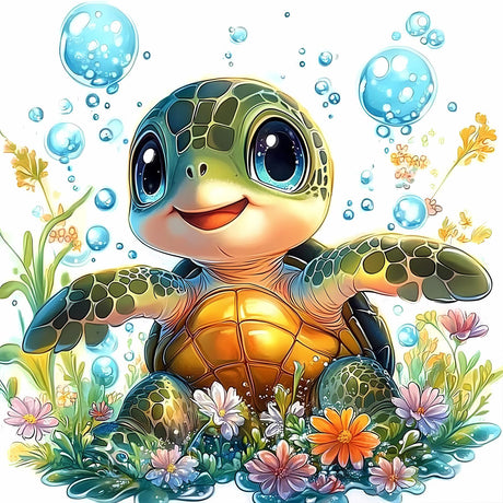 DOMROM Cute Turtle Diamond Painting Kits for Adults, Turtle Full Drill Diamond Dots Paintings for Beginners, Round 5D Paint with Diamonds Pictures Gem Art Painting Kits DIY Craft Kits 12x12 inch DOMROM