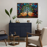 Stained Glass Tree of Life Puzzle 1000 Piece for Adults, Fantasy Galaxy Jigsaw Puzzles Art, Colorful Nature Leaf Puzzle BBOLDIN