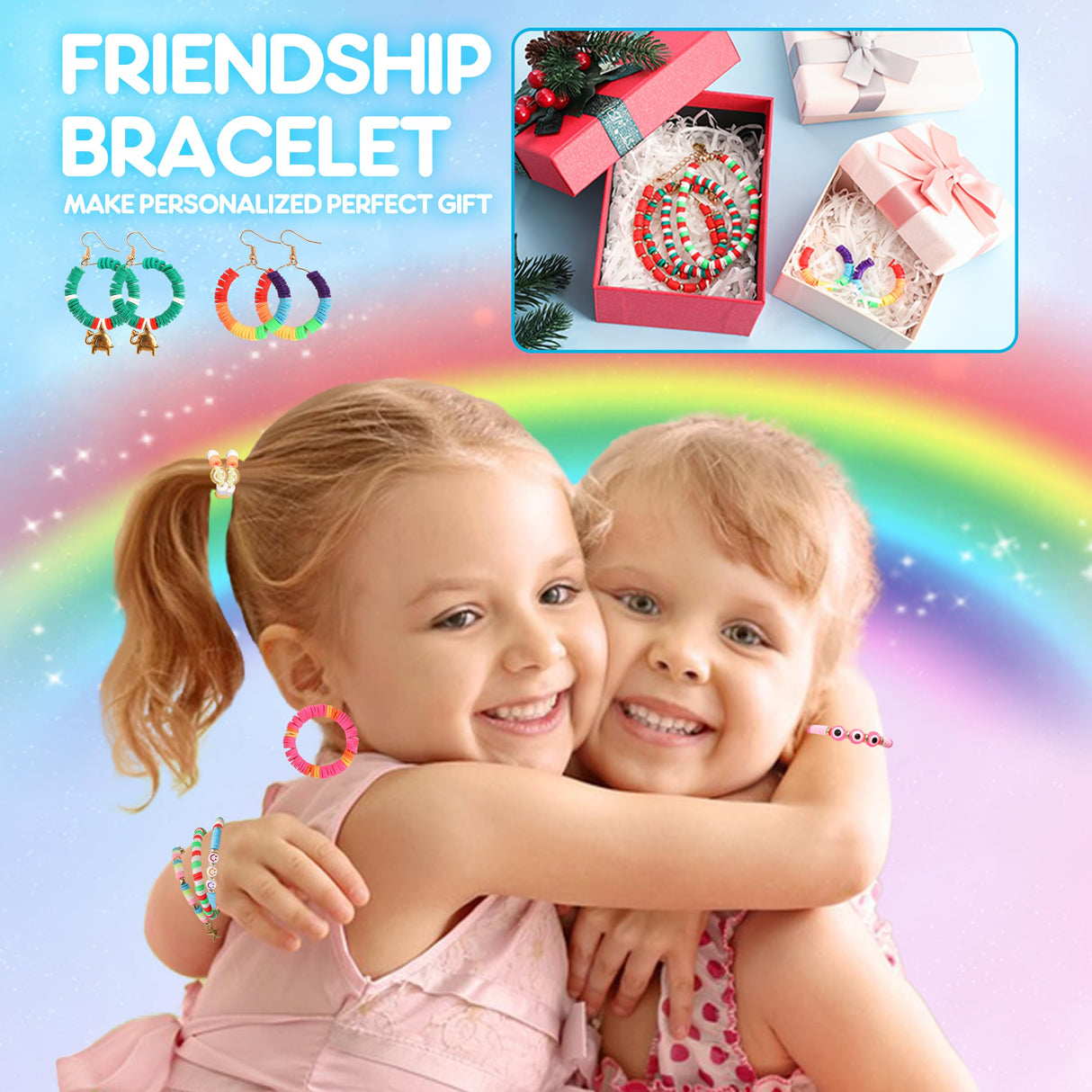 5800 PCS Clay Beads Bracelet Making Kit, 24 Colors Flat Preppy Beads for Friendship Jewelry Making, Polymer Heishi Beads with Charms DIY Arts and Crafts Birthday Gifts Toys for Teen Girls Age 6+ BHYTAKI