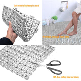 12 Pcs Drainage Mat Modular Interlocking Cushion 11.8" x 11.8" Interlocking Garage Floor Tiles Non-Slip Splicing Interlocking Rubber Floor Tiles for Drain, Deck, Pool, Outdoor/Indoor (Grey) JOHAHTANG