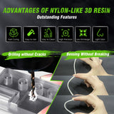 SUNLU 3D Printer Resin, Strong Durable Nylon Like 3D Resin for LCD DLP SLA Resin 3D Printers, 395-405nm UV Light Curing 3D Printing Liquid Photopolymer Resin, Good for Functional Parts, 2000g, Black SUNLU