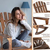 FURNDOOR 2PCS Patio Rocking Chair - Adirondack Rocker Chair Set of 2, Outdoor Wooden Rocking Chairs for Porch, Balcony, Backyard, Poolside FURNDOOR