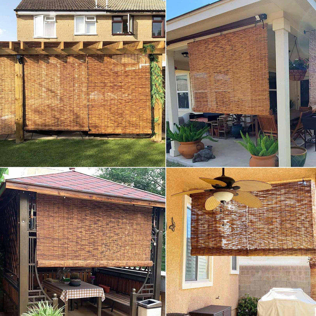 Bamboo Roll Up Shade Retro Bamboo Blinds 34 36 39 47 55 72 inch Wide Outdoor Roll Up Shades for Patio Waterproof Bamboo Roman Shades Privacy Sunshades Porch Blinds for Garden Balcony Home Decor KaulaTrinx