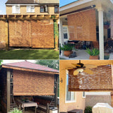 Bamboo Roll Up Shade Retro Bamboo Blinds 34 36 39 47 55 72 inch Wide Outdoor Roll Up Shades for Patio Waterproof Bamboo Roman Shades Privacy Sunshades Porch Blinds for Garden Balcony Home Decor KaulaTrinx