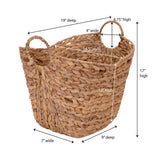 Household Essentials ML-4002 Tall Water Hyacinth Wicker Basket with Handles | Natural, Brown, Natural Household Essentials