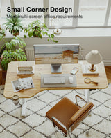 FEZIBO 63"x28" L Shaped Standing Desk, Electric Stand up Height Adjustable Home Office Table, Sit Stand Desk, Light Rustic Brown Top FEZIBO