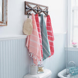 Autumn Alley Rustic Coat Rack Wall Mount – Multi-Purpose Farmhouse Wood and Metal Coat Hooks Wall Mount for Entryway, Bathroom, or Kitchen Autumn Alley