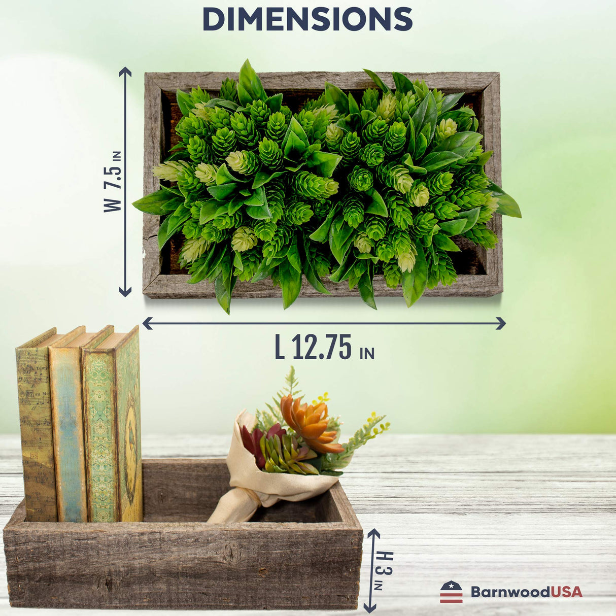 BarnwoodUSA Small Rustic Wooden Box | Best for Wood Flower Planter, Toilet Top Storage Boxes, and Table Decor Centerpieces BarnwoodUSA LLC