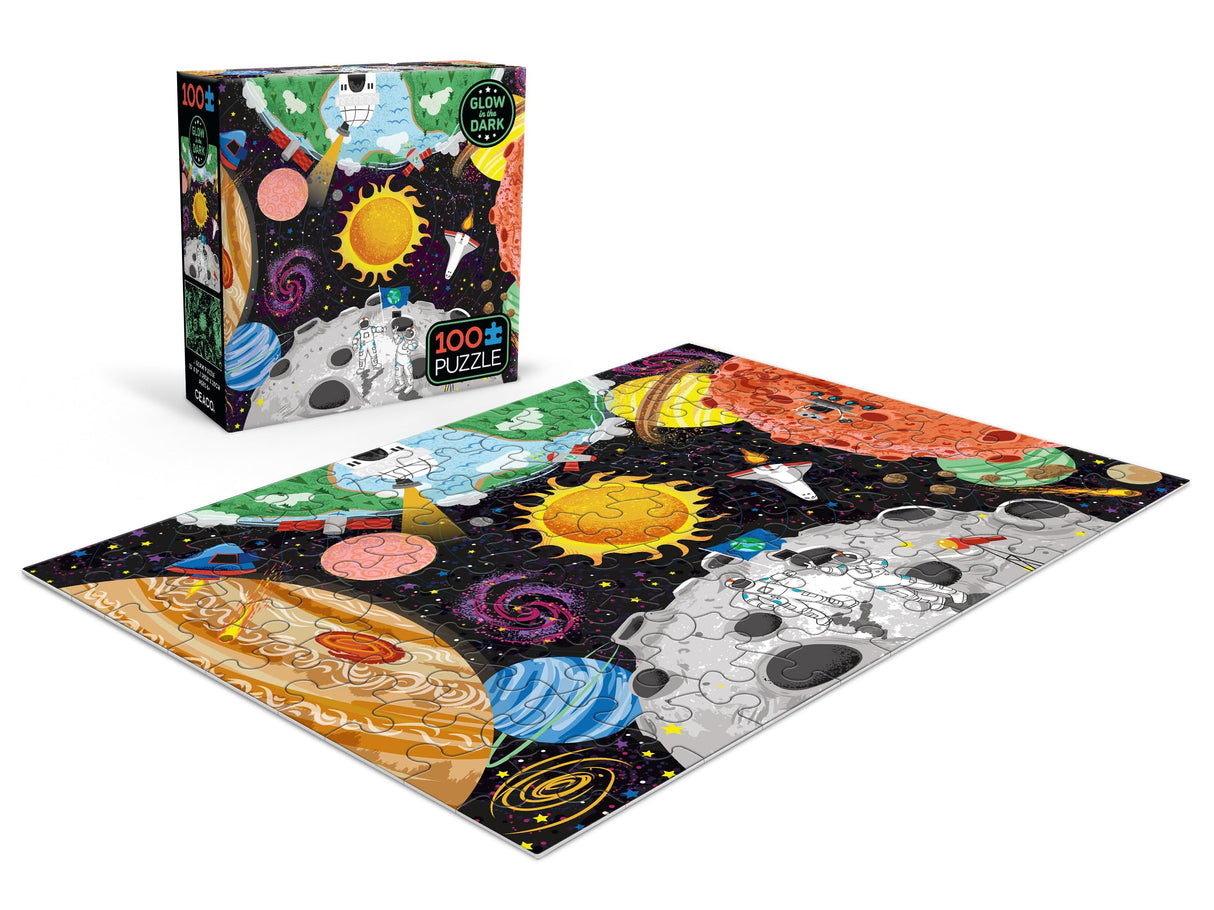 Ceaco - Glow in The Dark - Outer Space Adventure - 100 Piece Jigsaw Puzzle Ceaco