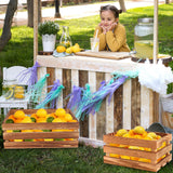 4 Pieces Decorative Wood Crates for Party Display, Large Rustic Farmhouse Wooden Nesting Storage Crates with Handles for Wedding Birthday Home Party Decoration Aweyka