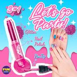 Nail Polish Pens Kit for Girls Ages 7-12, FunKidz Nail Pen Combo Kit Teen Gift Peelable Nail Art Studio Set with Cool Girly Decoration Stuff Pearl Beads, Glitter, Nail Stickers, Nail File, Gems FUN KIDZ