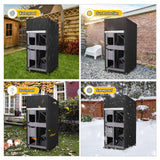 Kingling Outdoor Cat House Cover 25 Inch，Waterproof Catio Covers for 4 Tier Catio Outdoor Cat Enclosure with Wheels Weatherproof Cat Houses Cover for Outsides- 25" L x 25" W x 62" H(Black) Kingling