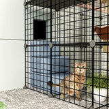 Oneluck Outdoor Cat House Cat Cages Enclosure with Super Large Enter Door, 55L x 41W x41H Balcony Cat Playpen with Platforms,DIY Kennels Crate Large Exercise Place Ideal for 1-3 Cats Oneluck