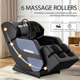 Massage Chair Full Body, Zero Gravity Massage Chair with Auto Modes, Airbag Massage, 6 Fix Point Rollers, Foot Massage, Heating, Touch Screen Controller, Home Relaxation Recliner with Massage, Blue Msutree