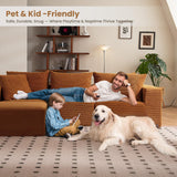 Modular Sectional Sofa, 108" L-Shaped Boneless Couch with Deep Seat, Corduroy Cloud Couch for Living Room, Bedroom, No Assembly Required, Ship in a Box, Orange RUMBALUXY