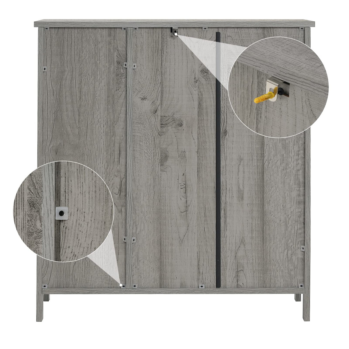 WEENFON Storage Cabinet, Bathroom Cabinet with Drawer, Coffee Bar Cabinets with Doors and Shelves, Freestanding Cupboard for Living Room, Grey UNSNG086CV1 WEENFON