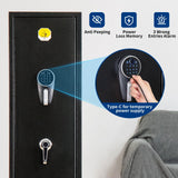 BlackSmith 6 Gun Safe for Home - Rifle and Pistols Long Gun Safe, 0.1s Quick Access Biometric Fingerprint Cabinet, Keypad With Door Panel Organizer, Dual Alarm, Password Memory Function BlackSmith