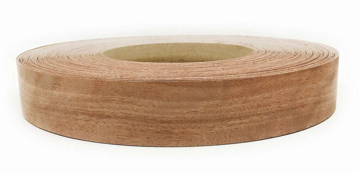 Edge Supply Brand Mahogany 2" x 25' Roll Preglued, Wood Veneer Edge Banding, Flexible Wood Tape, Easy Application Iron On with Hot Melt Adhesive. Edge Supply