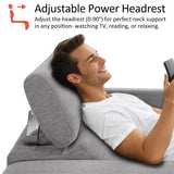 MCombo 62.2'' Wall Hugger Power Loveseat Recliner Sofa with Adjustable Headrest and USB & Type C Dual Charge Ports for Living Room, Office (Fabric, HL198M1) (Grey) MCombo