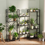 SUPERJARE Triple 4 Tier Bookshelf, Bookcase with 11 Open Display Shelves, Wide Book Shelf Book Case for Home & Office, Black SUPERJARE