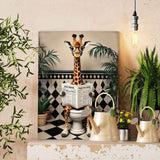 Cute Giraffe on The Toilet Paint by Numbers for Adults Beginner Funny Animals DIY Acrylic Painting by Numbers Painting Kit Gifts Arts Crafts for Home Wall Bathroom Decor16x20Inch Frameless Tucocoo