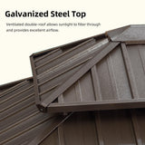 PURPLE LEAF Hardtop Gazebo 10' X 13' Outdoor Pavilion Metal Roof with Netting and Curtains Backyard Deck Garden Outside Permanent Heavy Duty Patio Aluminum Canopy PURPLE LEAF