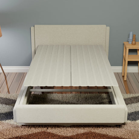 Continental Sleep, 0.75-Inch Heavy Duty Vertical Wooden Bunkie Board/Bed Slats with Cover, Enhance Mattress Support, Queen(60"), Grey Continental Sleep