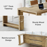 Tribesigns 7 ft Conference Table for 6 to 8 People, Modern Rectangle Meeting Room Desk for Boardroom, Home Office, Oak Tribesigns