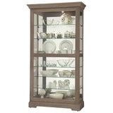 Howard Miller Gilman Curio Cabinet II - Durable Glass Shelves, Lockable Slide Door with Adjustable Storage Cabinets & Grey Finish for Collectibles, Living Room, Entryway and Office Howard Miller