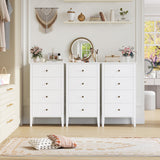 TTVIEW 4 Drawer Dresser, White Dresser Antique Chest of Drawers with Solid Frame, Tall Wood Storage Chest Cabinet for Living Room, Bathroom, Entryway, White TTVIEW