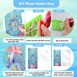 NUFTVI 2 Pack Diamond Painting Cell Phone Holder, DIY Full Crystal Cute Dolphins Diamond Art Phone Holder and Mirror, Diamond Art Kits for Beginner Adult NUFTVI