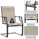 UDPATIO Patio Dining Chairs Set of 4, High Back Patio Chairs in All Weather Breathable Textile Fabric, Outdoor Furniture Chairs for Deck, Lawn, Garden, Backyard (Brown) UDPATIO