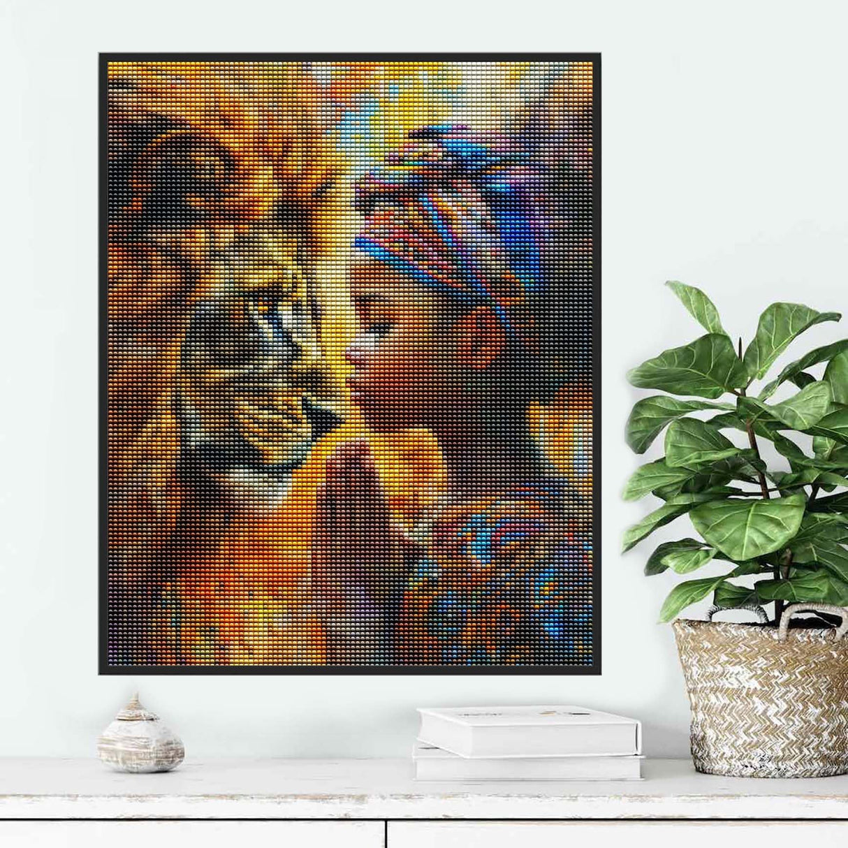 Ginfonr DIY 5D Diamond Art Kits for Adults, African Diamond Painting for Adults, Diamond Art Animals Full Drill, Diamond Art Kits Embroidery Rhinestone Craft for Home Wall Decor 12 * 16 Inch Ginfonr