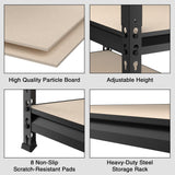 WORKPRO 5-Tier Metal Garage Shelving, 48”W x 24”D x 72”H, Adjustable Storage Rack, Heavy Duty Shelf with Particle Board, 2500 lbs Load Capacity (Total) for Garage, Basement, Warehouse, Kitchen WORKPRO