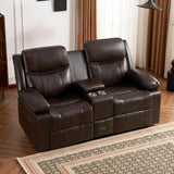 P.H.Furn Recliner Sofa, Reclining Loveseat Sofa with Massage & Heat, Reclining Couch with Side Pockets, Extra Storage, Cup Holders for Living Room P.H.Furn