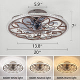 HuixuTe Rustic Caged Ceiling Fan with Lights Remote Control, Retro Industrial Ceiling Fan with Light for Kitchen Bedroom Living Room HuixuTe