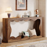 Tribesigns 63 Inches Farmhouse Console Table with Storage, Couch Table Behind Sofa, Long Entryway Table, Sofa Console Table, Narrow Console Table, Hallway Table for entryway Living Room, Brown Tribesigns