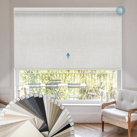 WEFFORT Motorized Blind,Work with Homekit Thread-Enabled, 100% Blackout Smart Shades with Remote Control, Electric Roller Shade,Multi-Color Samples WEFFORT