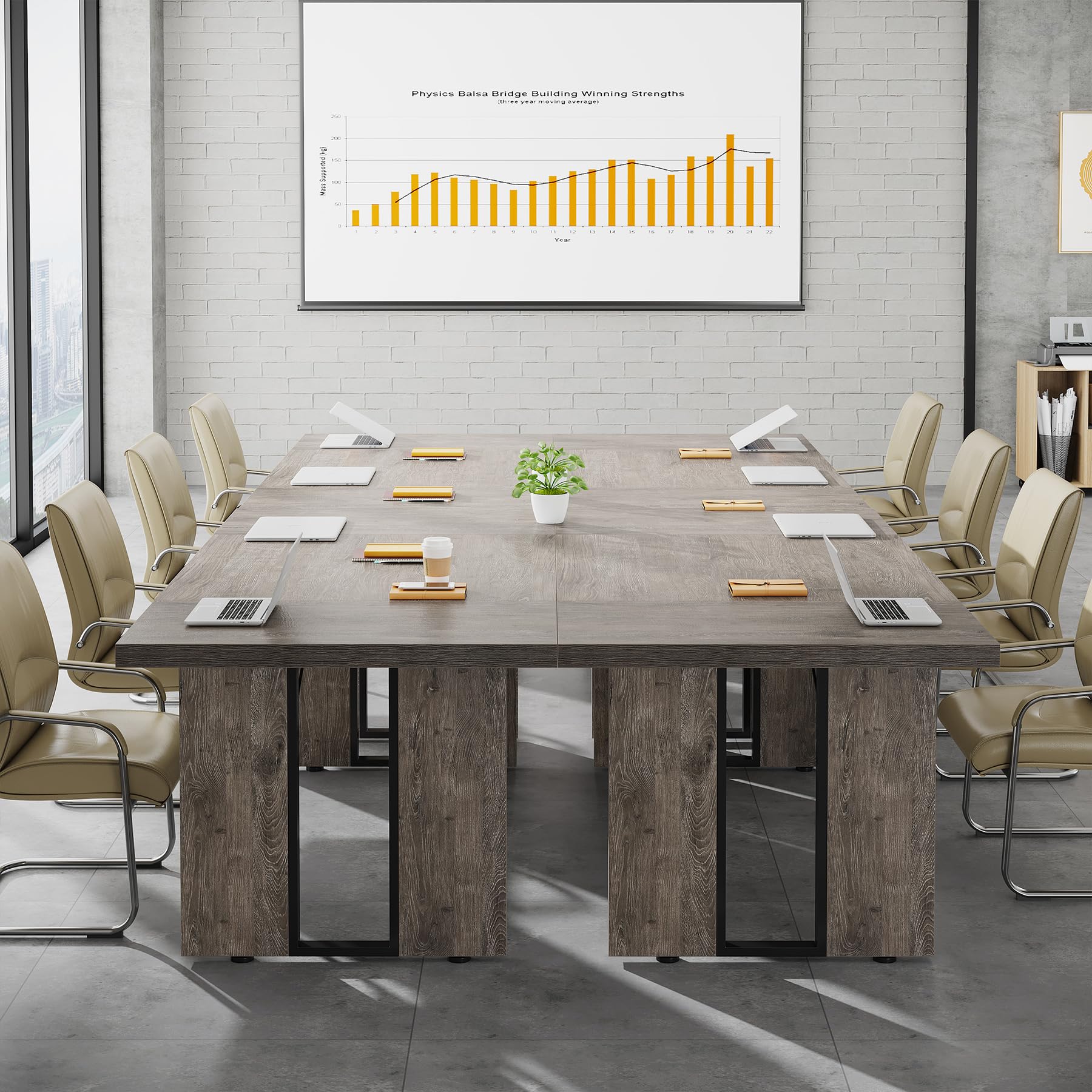 Tribesigns 6FT Conference Table, 70.9" L x 31.5" W Meeting Table for 6, Rectangular Seminar Table Boardroom Table for Office Meeting Conference Room - WoodArtSupply