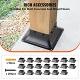 VEVOR 4x4 Post Base 20Pcs, Internal 3.6"x3.6" Heavy Duty Powder-Coated Steel Post Bracket Fit for Standard Wood Post Anchor, Decking Post Base for Deck Porch Handrail Railing Support VEVOR