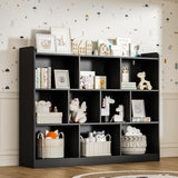 DIYART Black Bookshelf, Wood Bookcase with 3 Tier Open Shelves, 10-Cube Minimalist Storage Shelf for Living Room, Bedroom, 55.1" W x 42.5" H DIYART