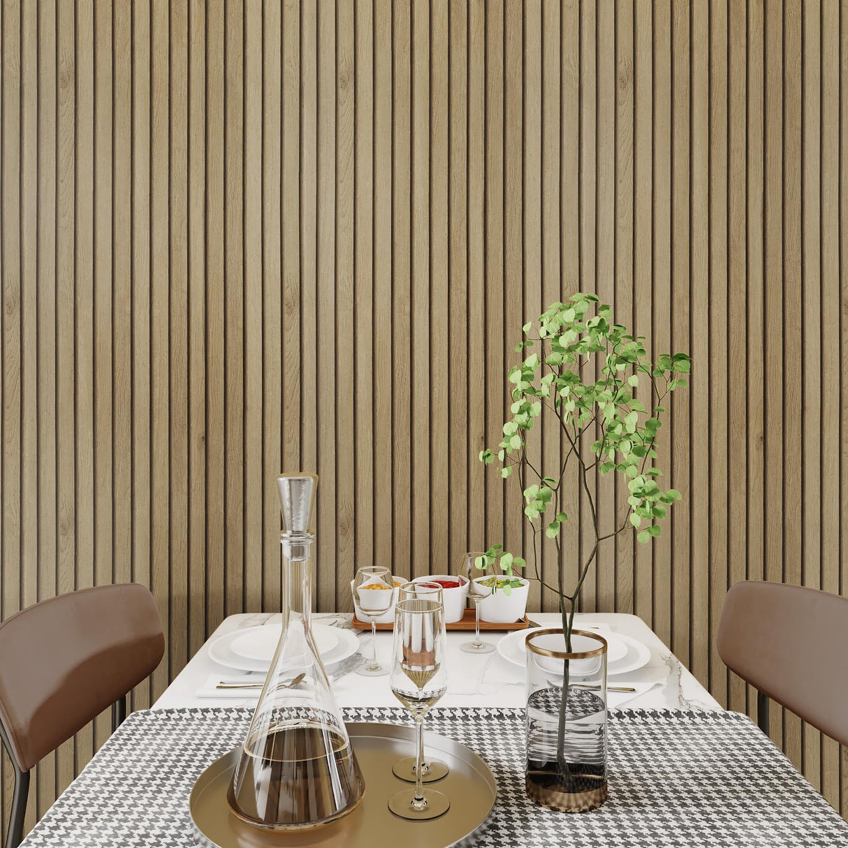Livelynine Peel and Stick Wallpaper Wood Slats Self Adhesive Wall Paper 15.8x197 Faux Wood Contact Paper Peel and Stick Accent Wall Vinyl Cubicle Wallpaper Natural Wooden Slats for Wall Decor Bedroom Livelynine