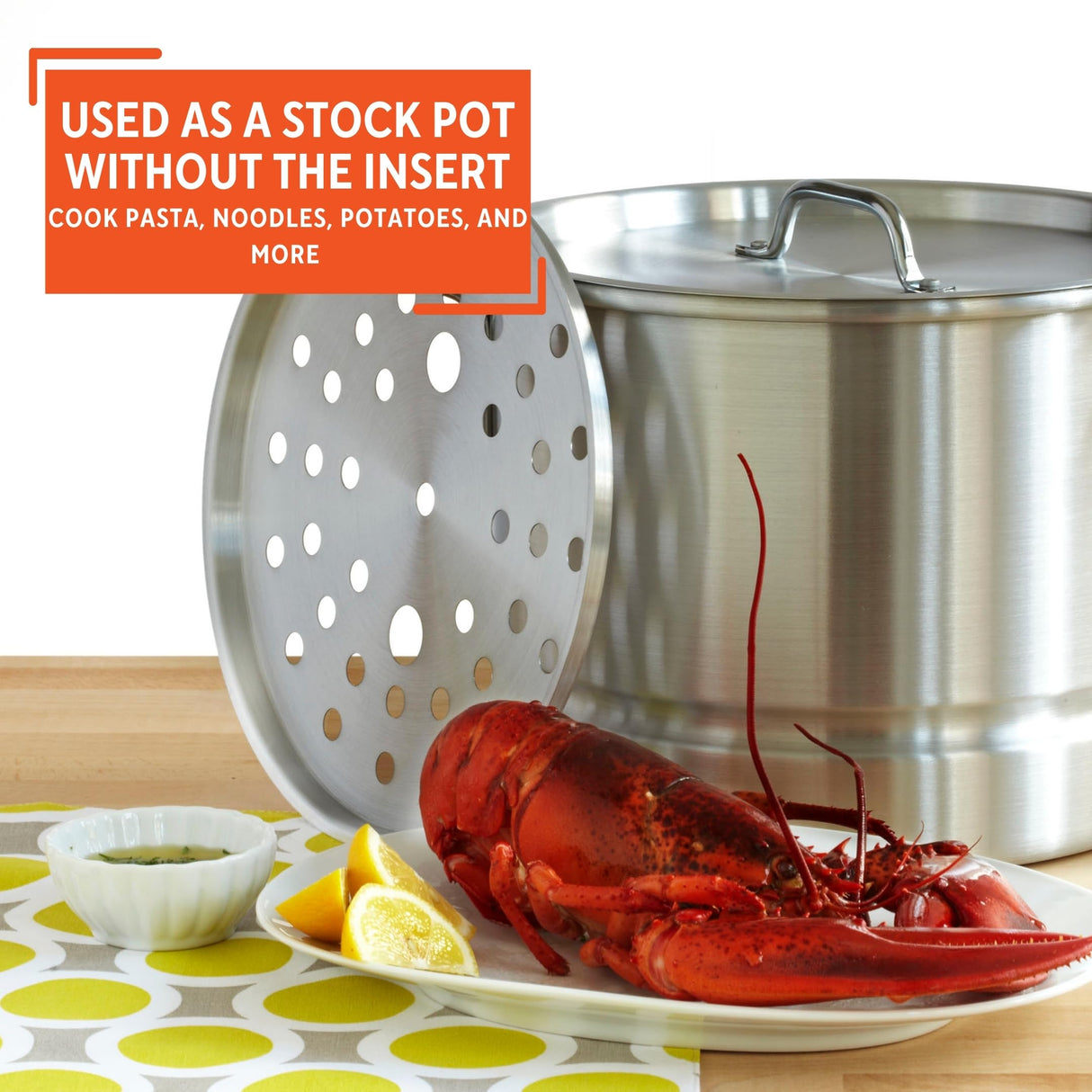 IMUSA Aluminum Steamer Dual Piece Set, 28Qt and 10Qt, Silver Imusa