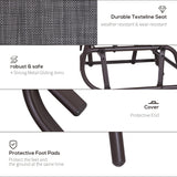 Outsunny Outdoor Glider Chairs with Coffee Table, Patio 2-Seat Rocking Chair Swing Loveseat with Breathable Sling for Backyard, Garden, and Porch, Gray Outsunny