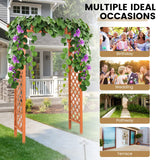 Tangkula 88-Inch Wooden Garden Arbor with Trellis, Decoration Outdoor Rose Arbor with Metal Connection for Climbing Plants, Wedding Arch for Ceremony, Bridal Party, Archway, Lawn, Patio Tangkula